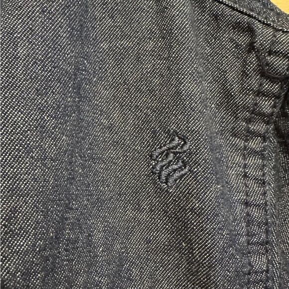 ROCAWEAR Button Up Shirt Mens XL Denim Distressed Embroidery Paint - Picture 8 of 11
